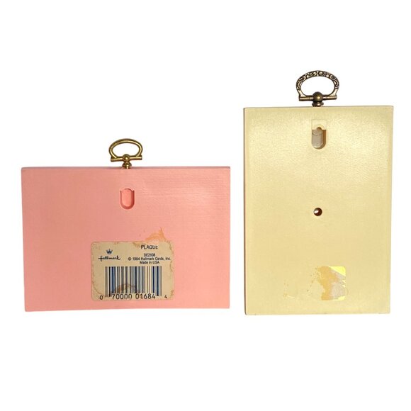 1980s Hallmark Inspirational Wall Plaques Set Of 2 With Gold Hangers - Picture 5 of 10